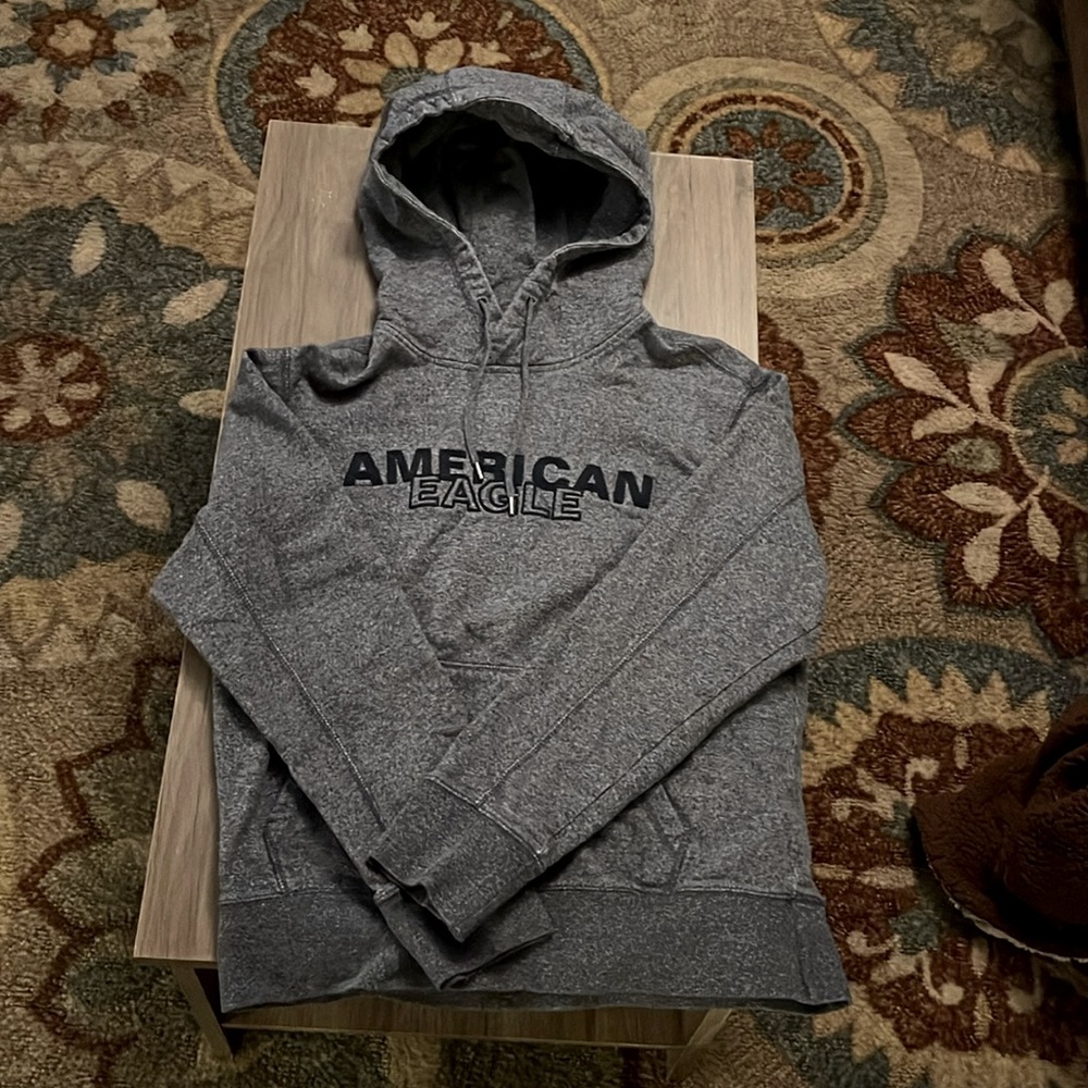 Grey pull over hoodie